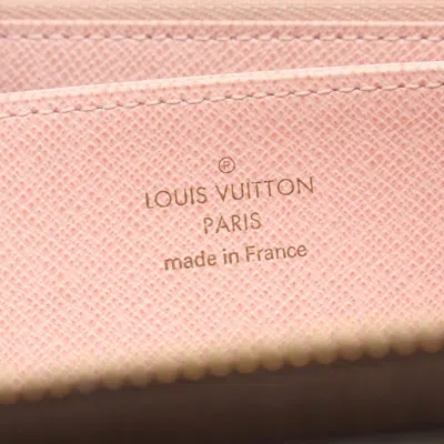 Pre-owned Louis Vuitton Brown Pink Pvc Coated Canvas Leather Long Wallet (bi-fold) () In Multi