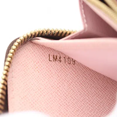 Pre-owned Louis Vuitton Brown Pink Pvc Coated Canvas Leather Long Wallet (bi-fold) () In Multi
