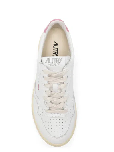 Autry Medalist Low Sneakers In White And Polignac Leather Shoes In White