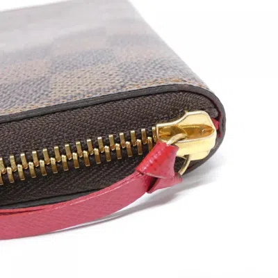 Pre-owned Louis Vuitton Cerise Damier Canvas Ebene Coated Canvas Long Wallet (bi-fold) () In Multi