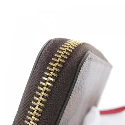 Pre-owned Louis Vuitton Cerise Damier Canvas Ebene Coated Canvas Long Wallet (bi-fold) () In Multi