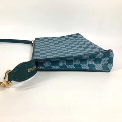 Pre-owned Louis Vuitton Cyan Green Pvc Leather Clutch Bag Shoulder Bag ()