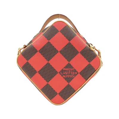 Pre-owned Louis Vuitton Damier Canvas Ebene Rouge Coated Canvas Shoulder Bag ()