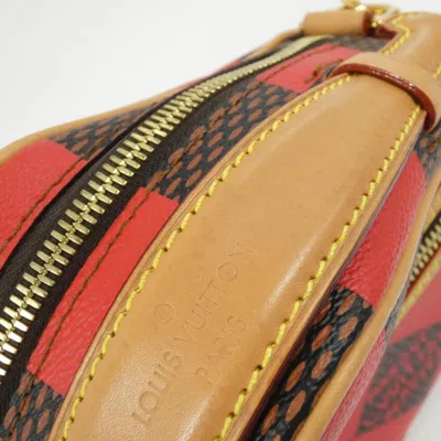 Pre-owned Louis Vuitton Damier Canvas Ebene Rouge Coated Canvas Shoulder Bag ()