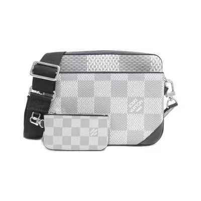 Pre-owned Louis Vuitton Damier Graphite Silver Coated Canvas Shoulder Bag ()