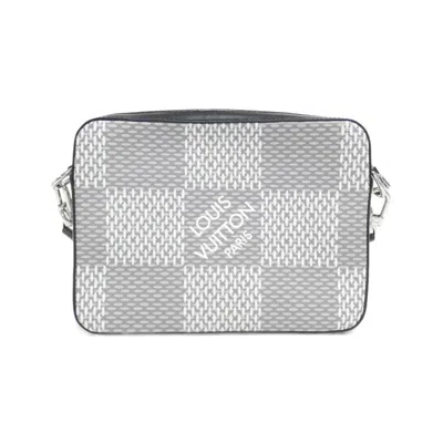 Pre-owned Louis Vuitton Damier Graphite Silver Coated Canvas Shoulder Bag ()