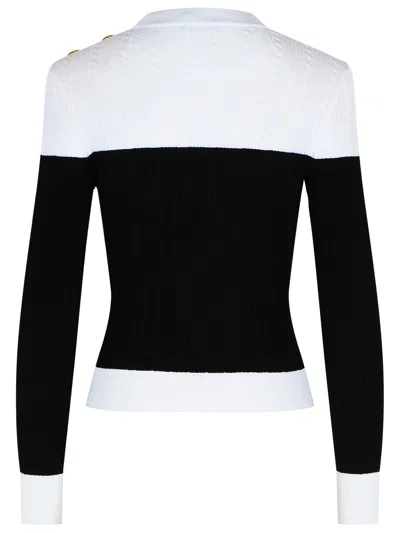 Balmain 3-button Twisted Knit Colorblock Top