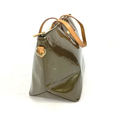 Pre-owned Louis Vuitton Khaki Vert Bronze Monogram Vernis Shoulder Bag Tote Bag ()