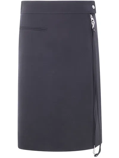 Courrèges Zipped 'heritage' Crepe Skirt In Black