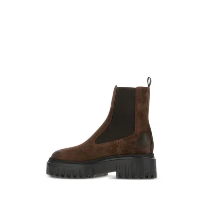 Hogan Chunky Sole Ankle Boots With Elastic Panels