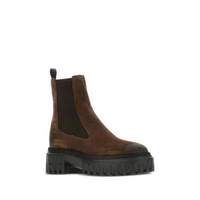 Hogan Chunky Sole Ankle Boots With Elastic Panels