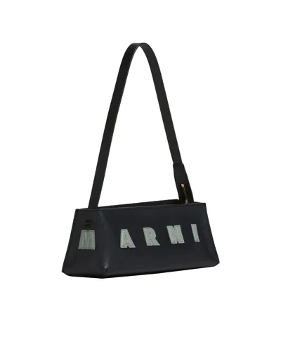 Marni Rectangular Shoulder Bag With Gold-tone Hardware In Black