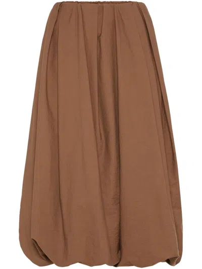 Brunello Cucinelli Brown Blended Cotton Skirt In Brown