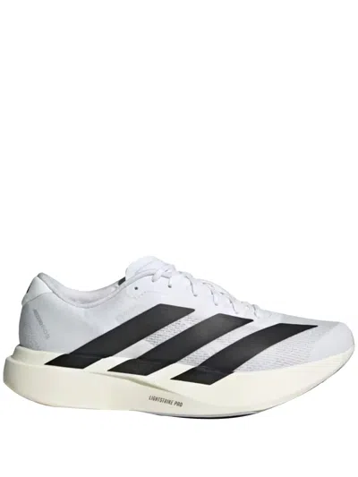 Adidas Originals Adidas Adizero Evo White Sneakers With Signature 3-stripes In Gray
