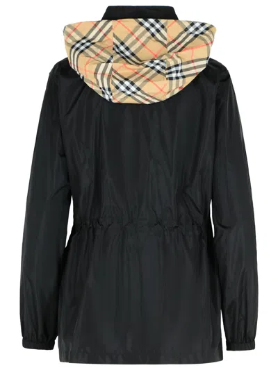 Burberry 'blackpool' Black Polyamide Raincoat Women In Black
