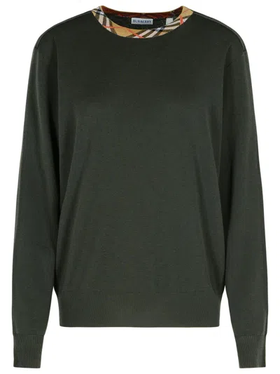 Burberry Michael Dark Green Wool Sweater In Green