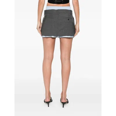 Alexander Wang Logo Wool Blend Mini Skirt In Multi