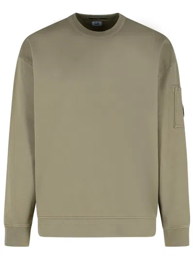C.p. Company Cotton Sweatshirt Arm Pocket In Green