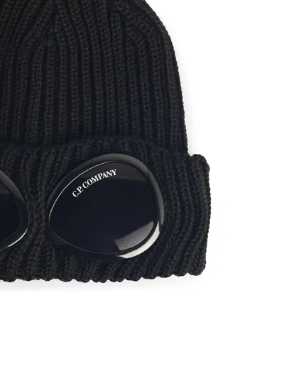 C.p. Company 'lens' Black Wool Beanie