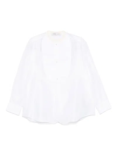 Carven White Satin Shirt In White