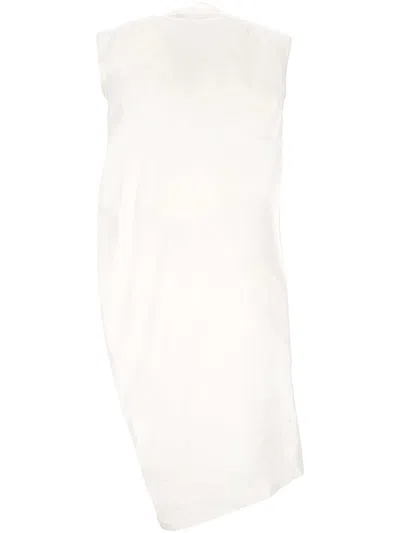 Carven White Sleeveless Midi Dress In Neutral