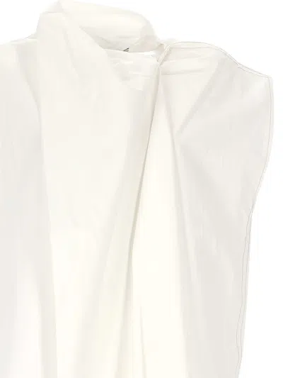 Carven White Sleeveless V Neck Top In White
