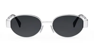 Celine Cl40235u Triomphe Metal 16a Sunglasses In Blue
