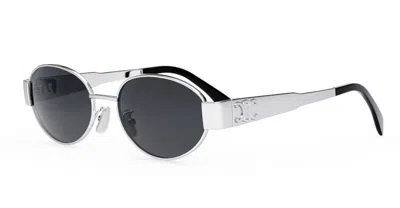 Celine Cl40235u Triomphe Metal 16a Sunglasses In Blue