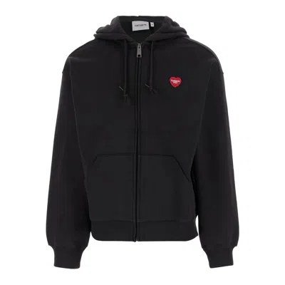 Carhartt Hooded Heart Ii Hartt Sweat Jacket In Black