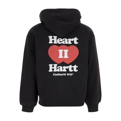 Carhartt Hooded Heart Ii Hartt Sweat Jacket In Black