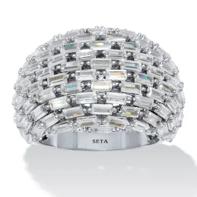 Palm Beach Jewelry 6.06 Tcw Cubic Zirconia Silvertone Dome Ring