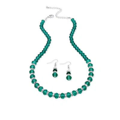 Palm Beach Jewelry Birthstone Silvertone Necklace & Earrings Set