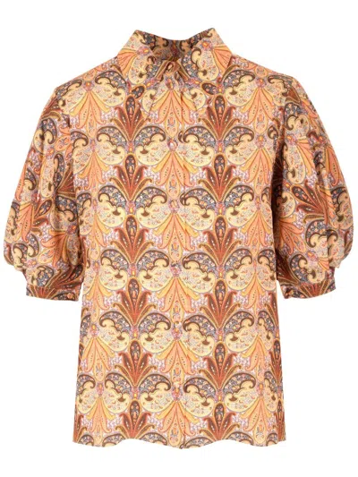 Etro Silk Shirt Shirts Beige