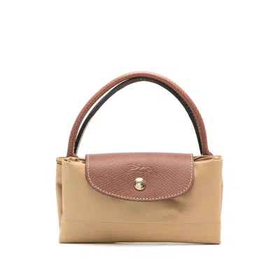 Longchamp Le Pliage S Beige Handbag With Engraved Logo In Recycled Canvas Woman
