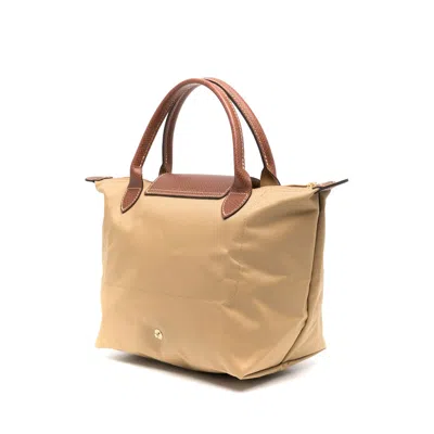 Longchamp Le Pliage S Beige Handbag With Engraved Logo In Recycled Canvas Woman