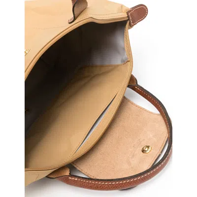 Longchamp Le Pliage S Beige Handbag With Engraved Logo In Recycled Canvas Woman
