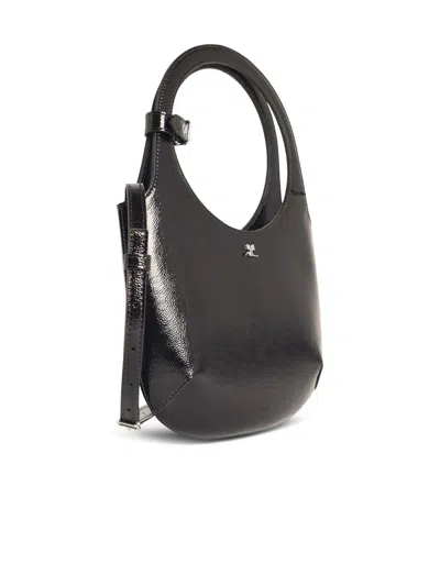 Courrèges Borsa A Mano Holy In Naplack In Black