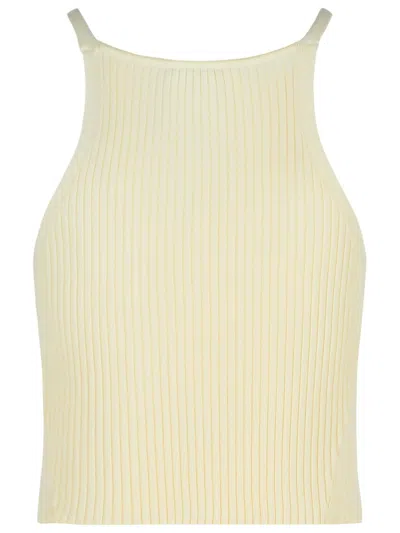 Courrèges Courreges Ivory Viscose Blend Top In Yellow
