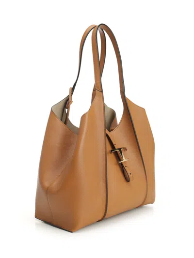 Tod's Tsb Shopping Pend. T Piccola Shoulder Bags Brown