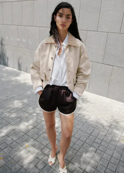 Mango Denim Parka With Contrasting Collar