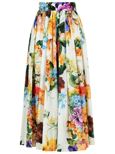 Dolce & Gabbana Fiorata Multicolor Cotton Skirt In Multi
