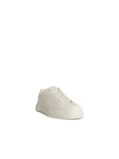Dolce & Gabbana 'portofino' White Lear Sneakers