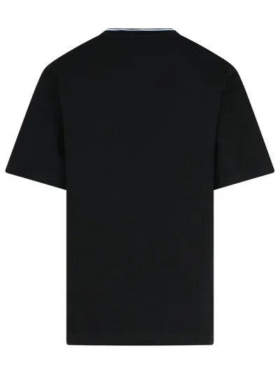 Dolce & Gabbana Black Crewneck T-shirt With Logo Embroidery On The Front In Black