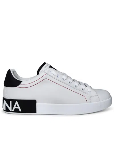Dolce & Gabbana Portofino White Lear Sneakers