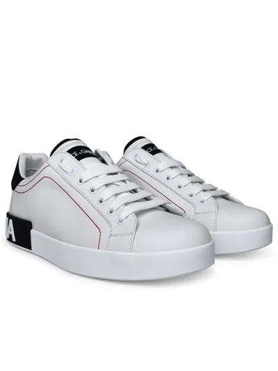 Dolce & Gabbana Portofino White Lear Sneakers