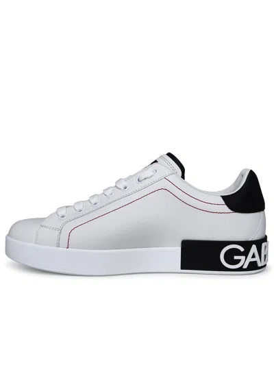 Dolce & Gabbana Portofino White Lear Sneakers