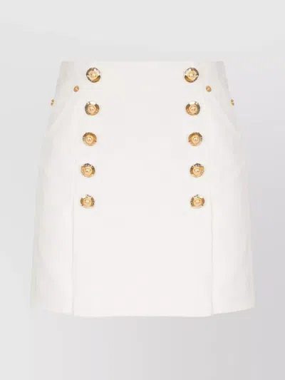 Balmain Skirt Cotton Canvas Gold Buttons