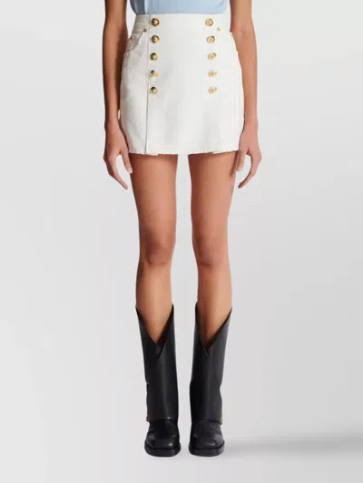 Balmain Skirt Cotton Canvas Gold Buttons