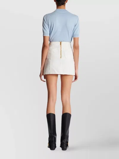 Balmain Skirt Cotton Canvas Gold Buttons