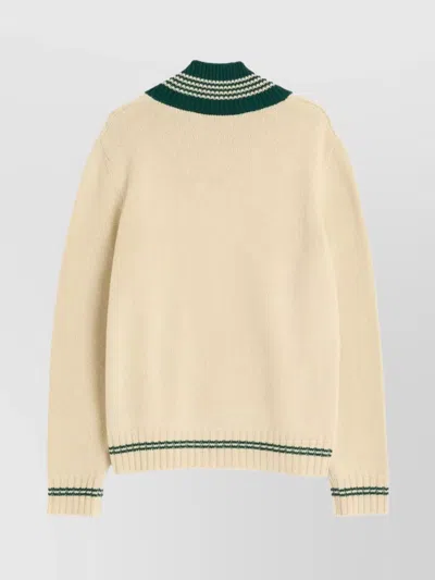 Valentino Butter-coloured Sweater With Le Chien De La Maison Embroidery